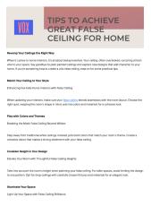 Tips to Achieve Great False Ceiling for Home.pdf